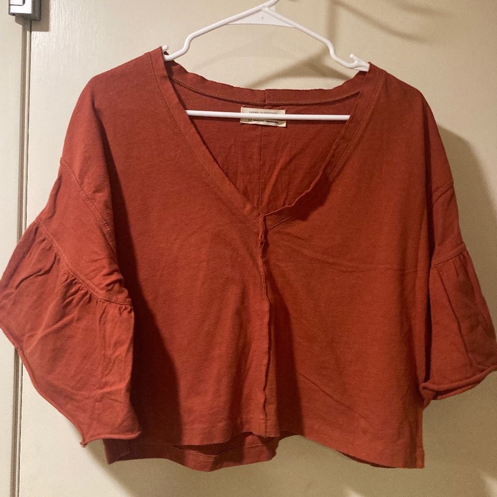 Urban Outfitters Blouse - burnt orange, poof sleeves